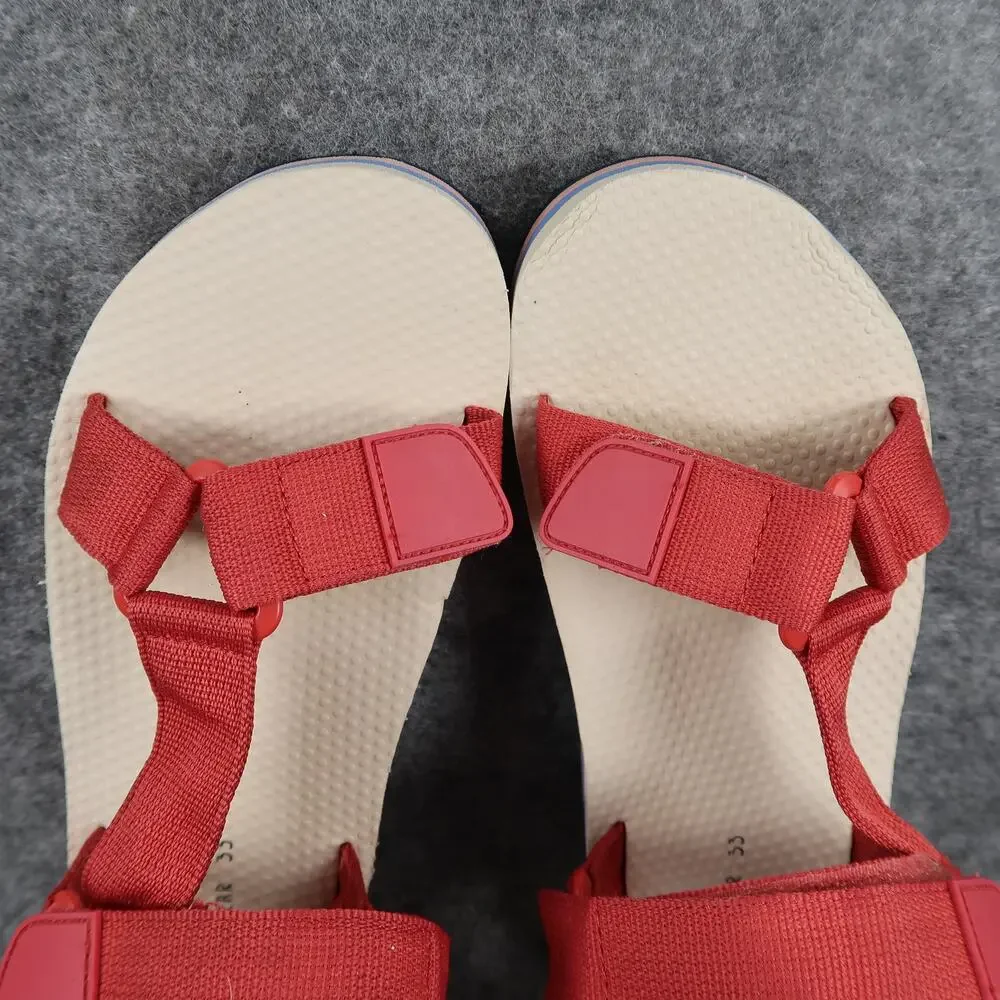 Zara Shoes Kids 33 Sport Sandals Platform Adjustable Straps Platform Red Pink